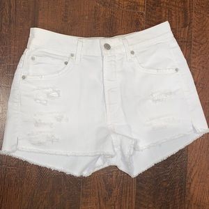 AGOLDE WHITE JEAN SHORTS - SIZE 26